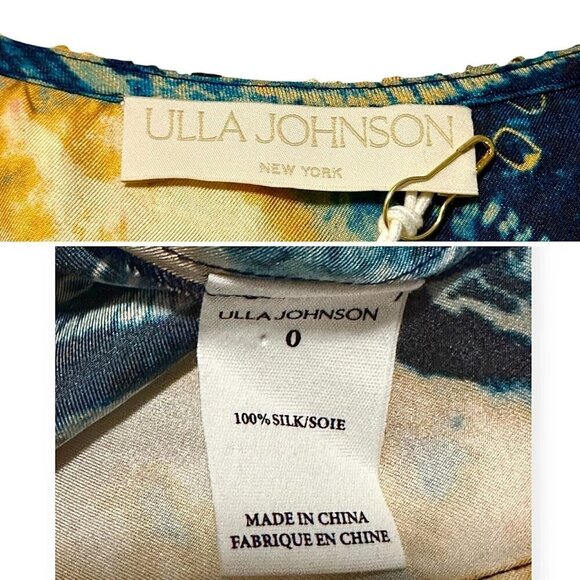 Ulla Johnson Avia Dress,  Silk, 0, NWT blue yellow - Picture 5 of 16
